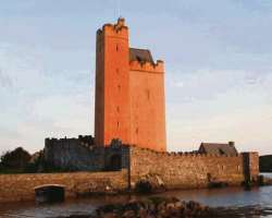 He has a Kilcoe Castle in County Cork, Ireland which is rusty pink in color.